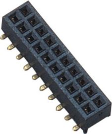 Dubbele 2*10-de Kopbalschakelaar 1.27mm van de Speld Vrouwelijke Speld de Zwarte van 180° SMT PA9T
