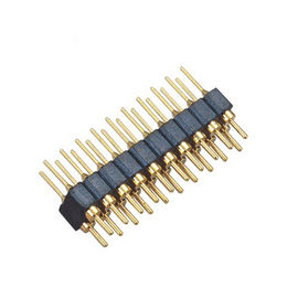 WCON 2.54mm Machinaal bewerkte Pin Header Dual-rijpps BK H=3.0 Rechte Gouden Flits